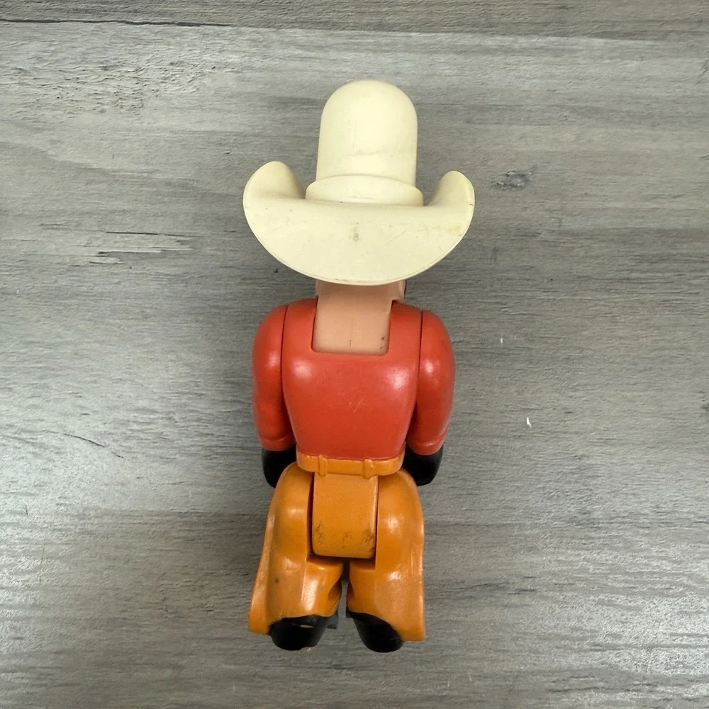 Vtg Fisher Price Lot Of 3 Husky‎ Helpers Play Action Figures Cowboy Construction